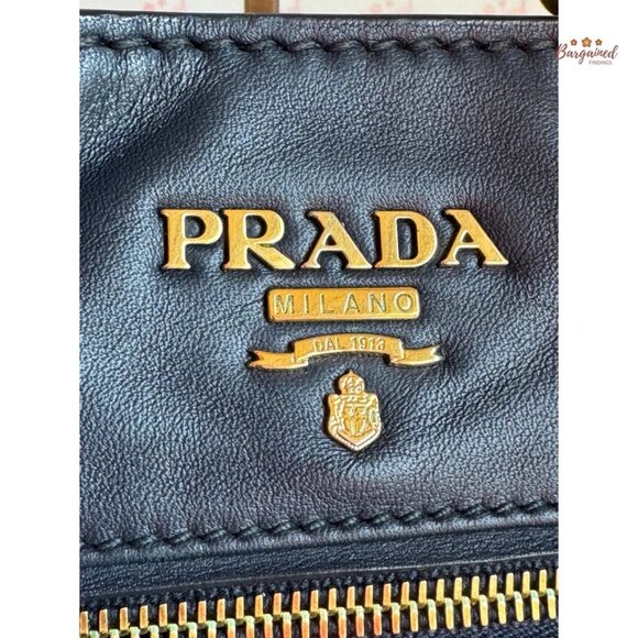 Authentic PRADA Baltico (Blue) Calf Leather Two Way Large Tote Bag - Picture 2 of 13